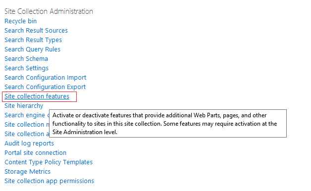 Site Collection Feature